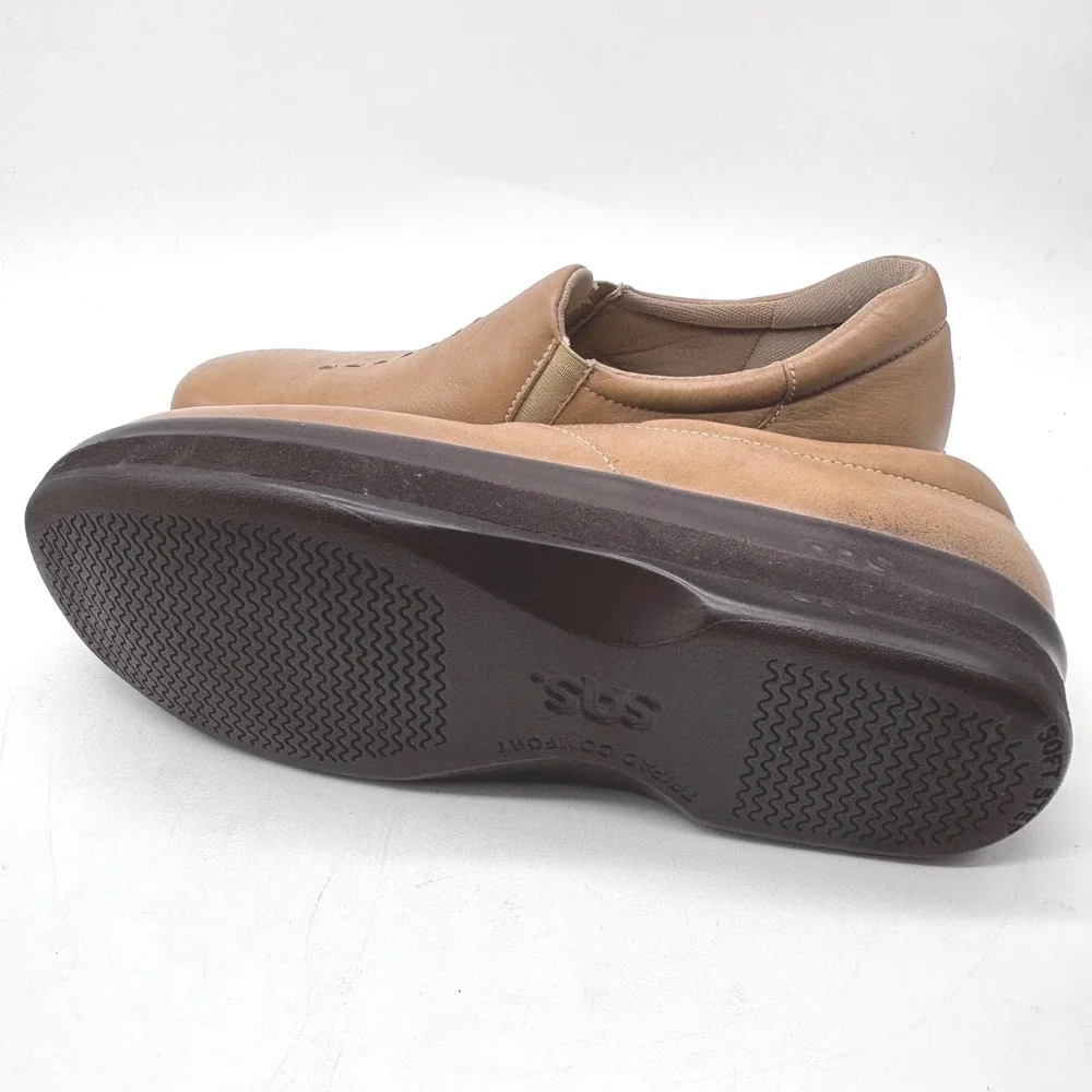 SAS Custom Made Slip-On Loafers Womens 8.5N Tan Leather Please Read Description
